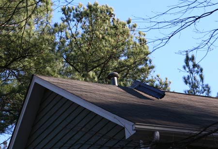 roof with bent ridge vent