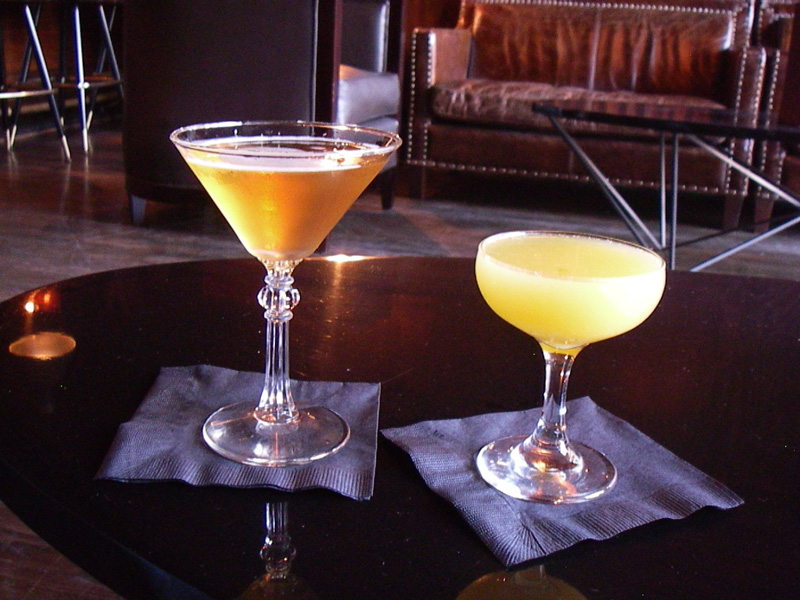 Debonair and Monkey Gland specialty cocktails