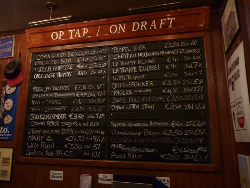 draft beer board at 't Arendsnest