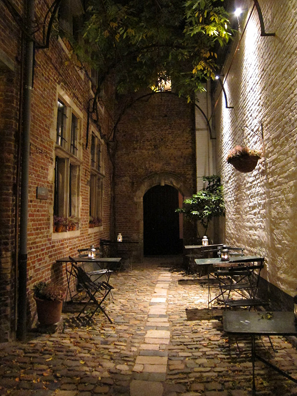 courtyard after dinner