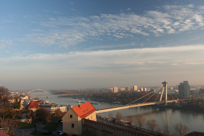 overlooking the river