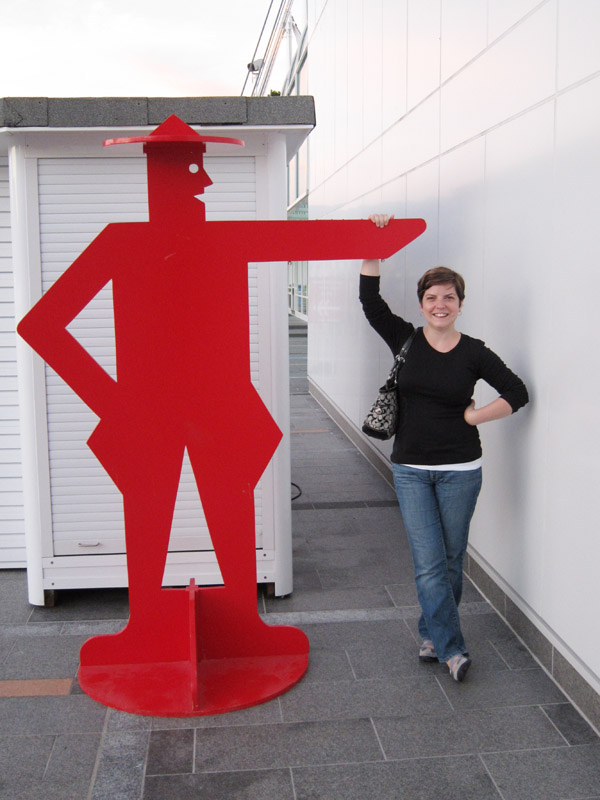 posing with a mountie