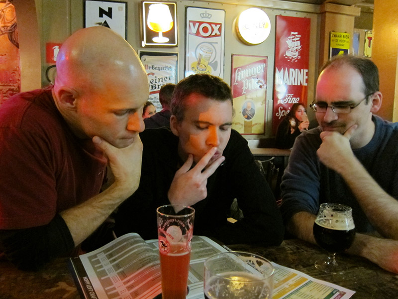the boys deciding on beer