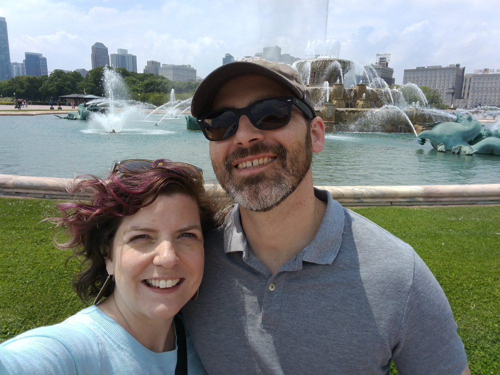 selfie at Buckingham Fountain