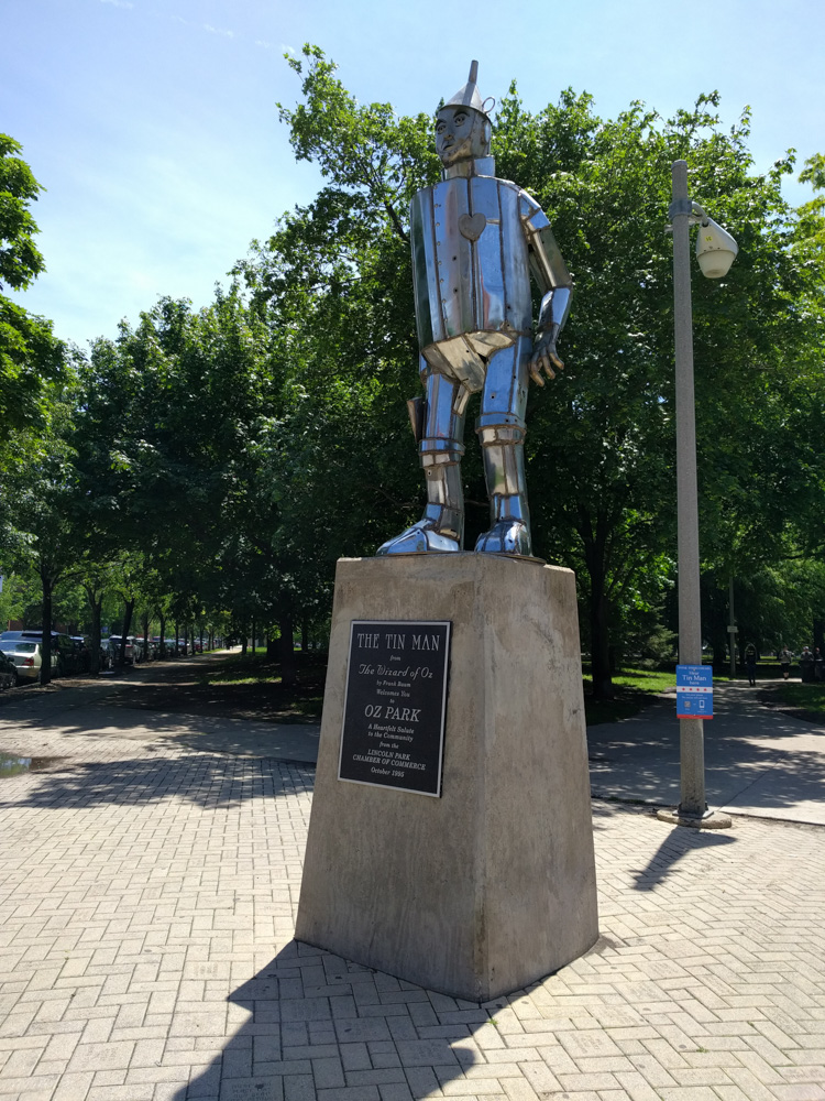 the tin man in Oz Park