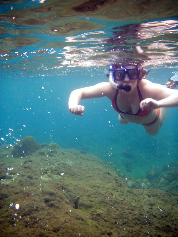 snorkeling with the bubbles