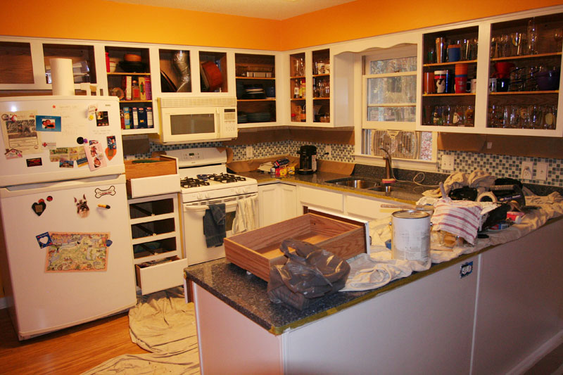 kitchen cabinets (after 3 coats)