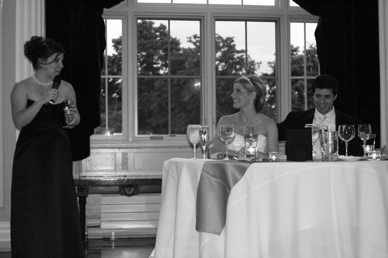 Leandra giving her toast