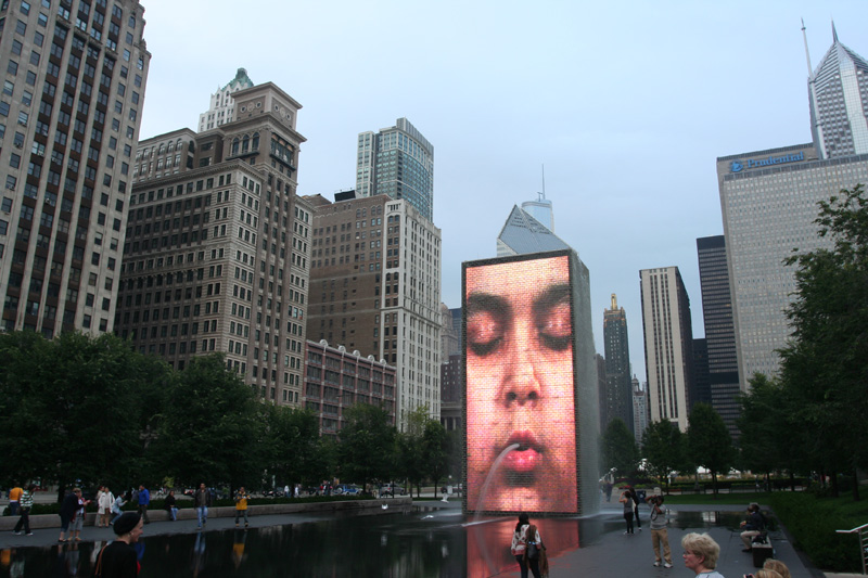 photo wall with Chicago skyline