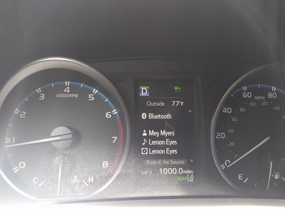1000 miles on the new car!