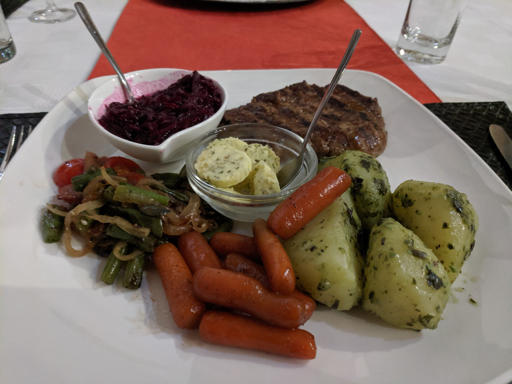 Kudu steak (cooked perfectly) w/ veggies
