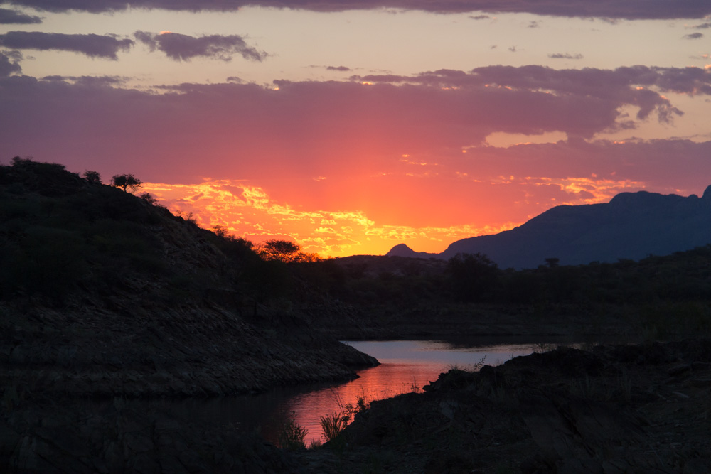 our first sunset in Namibia