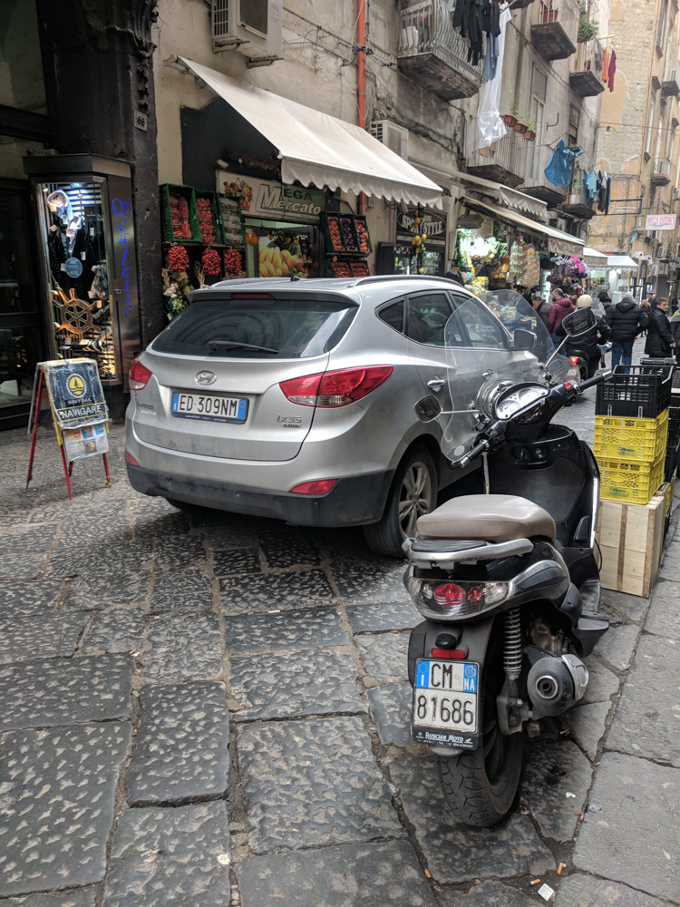 typical street scene in Naples