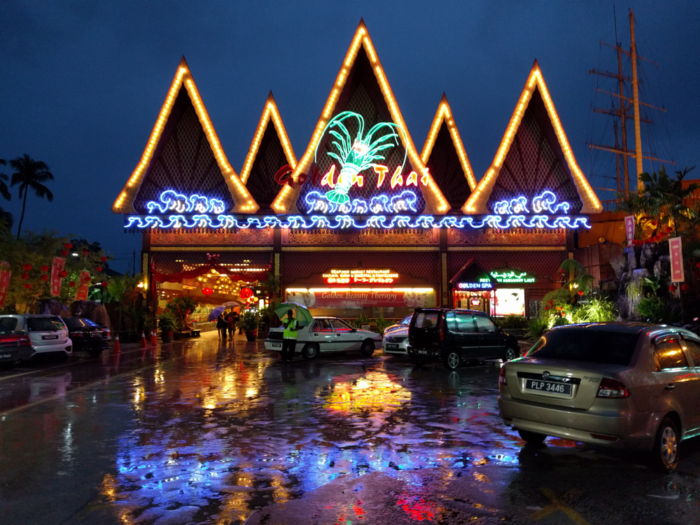 Golden Thai Seafood Village (it has a 2.9 rating but look at all the neon!)