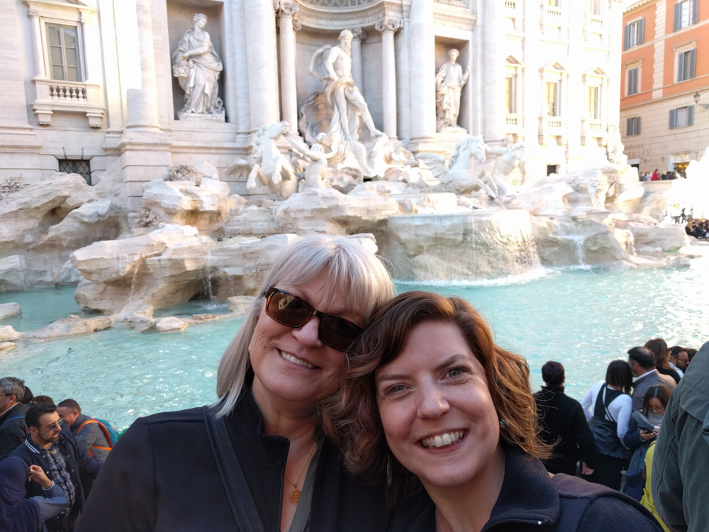 mom & I @ Trevi Fountain