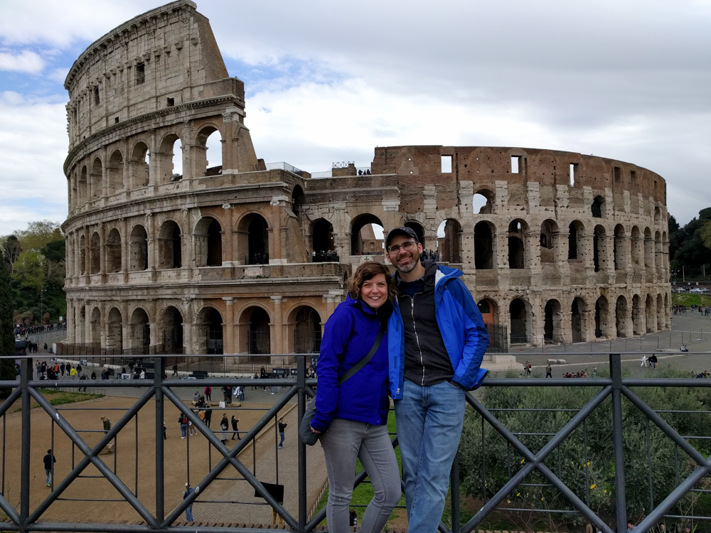 us in front of the Colloseum