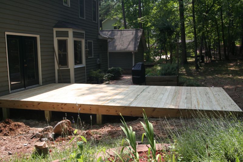 side view of the new deck floor