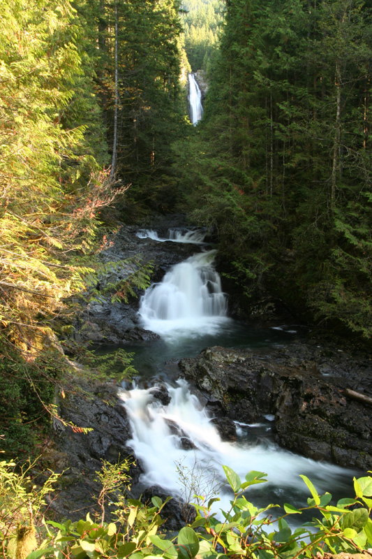 view of middle falls and cascades