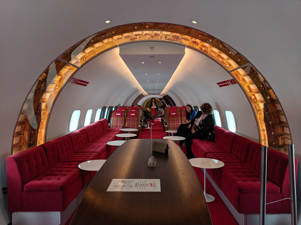 the plane is a cocktail bar