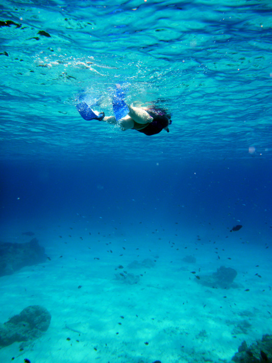 leandra swimming away