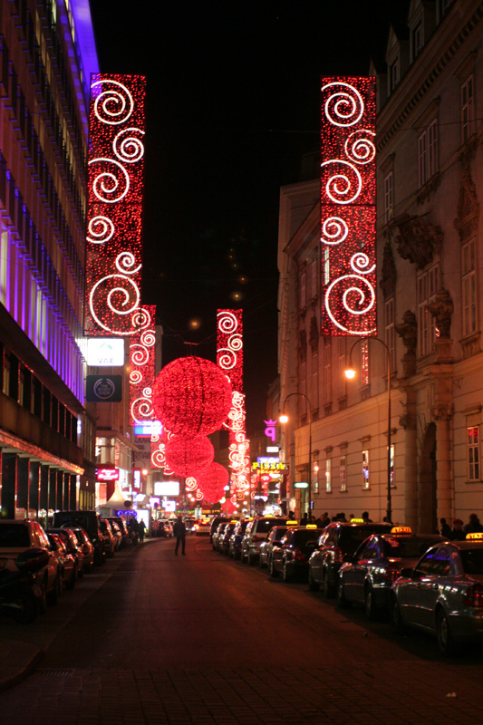 a Vienna street at Christmas-time