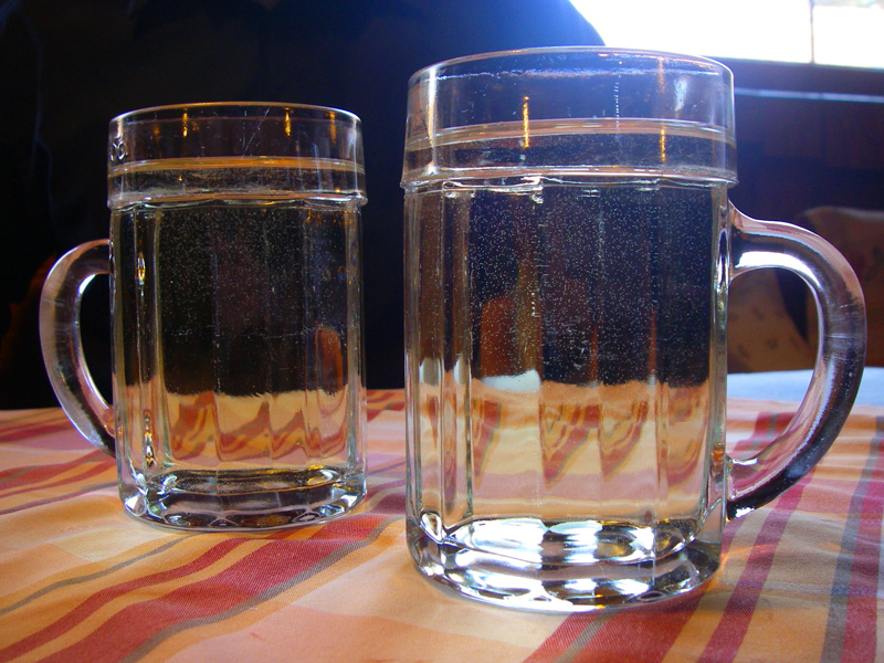 mugs of heurigen at Weiniger