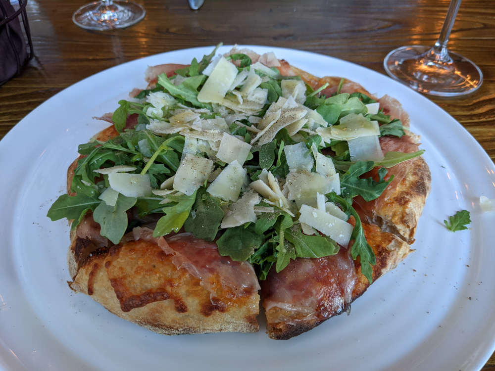 Prosciutto and Rucola pizza @ Rosmarino Osteria