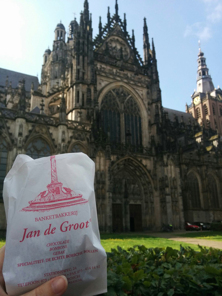 tasty treat in front of St John's Cathedral