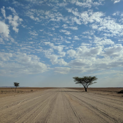 Namibia: gravel roads in the desert